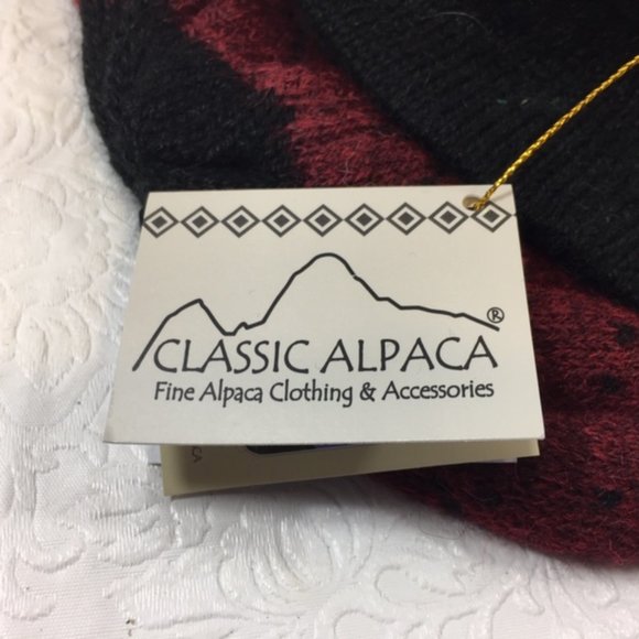 NWT Alpaca Embroidered Leaf Hat Burgundy Fleece Lining - Picture 8 of 11